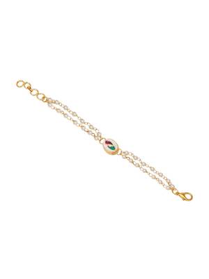 Girls gold-plated kundan studded link bracelet 4