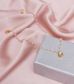 Girls gold-plated kundan studded & beaded necklace