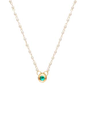 Girls gold-plated kundan studded & beaded necklace 3