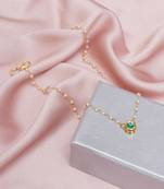 Girls gold-plated kundan studded & beaded necklace