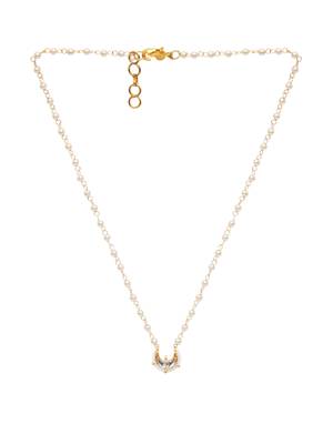 Girls gold-plated kundan studded & beaded necklace 4