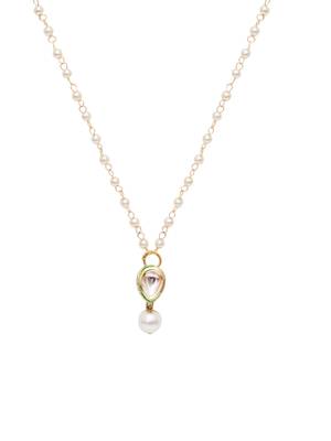 Girls gold-plated kundan studded & beaded necklace 3