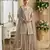 beige embroidered net gharara suit stitched-Full Stitched Free size
