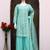 Sky blue net full stitched free size upto xxl wedding suits