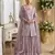 Purple embroidered net gharara suit stitched-Full Stitched Free size
