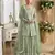 Green embroidered net gharara suit-Full Stitched Free size