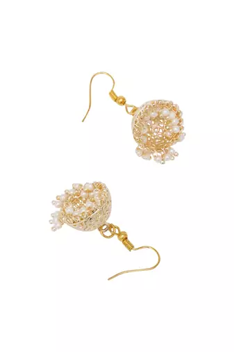 Girls gold plated jhumkas