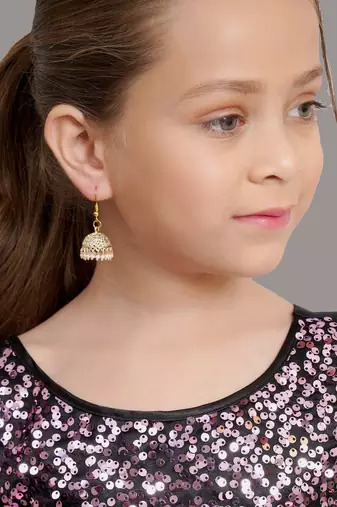 Girls gold plated jhumkas