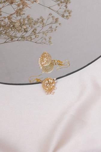 Girls gold plated jhumkas