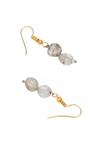 Gold-plated drop earrings