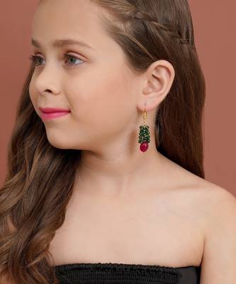 Girls gold plated drop earrings 4