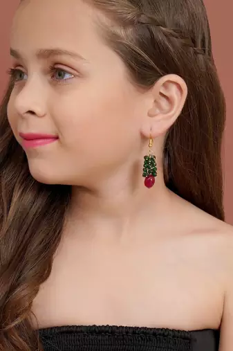 Girls gold plated drop earrings