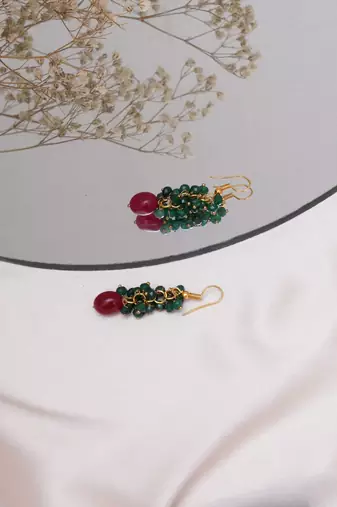 Girls gold plated drop earrings