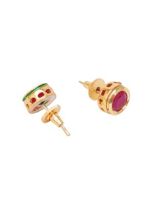 Girls gold plated studs earrings 3