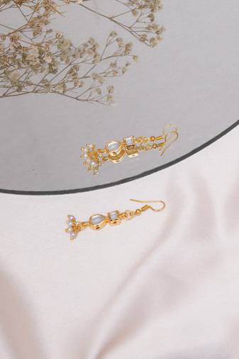 Girls gold plated drop earrings