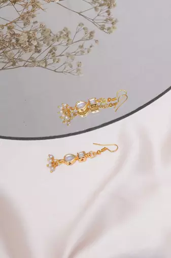 Girls gold plated drop earrings