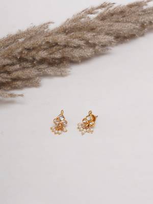 Girls gold plated drop earrings 1