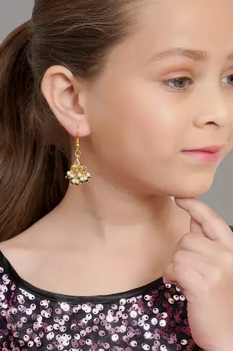 Girls gold plated drop earrings