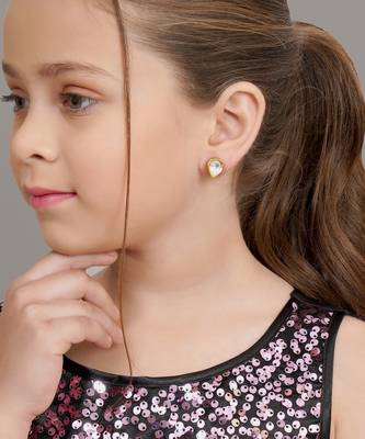 Girls gold plated studs earrings 4