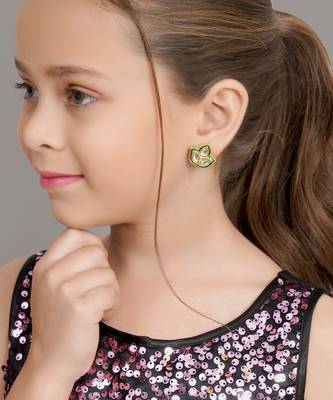 Gold-plated stud earrings 4