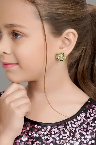 Gold-plated stud earrings