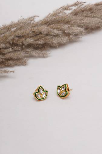 Gold-plated stud earrings