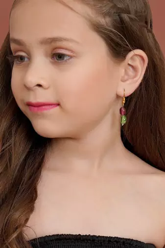 Girls gold plated drop earrings