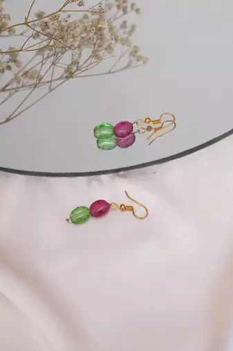 Girls gold plated drop earrings