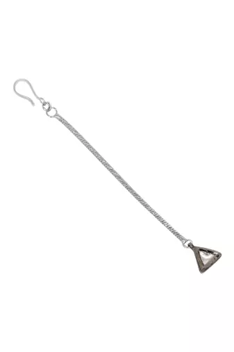 Girls silver-plated kundan studded maang tikka