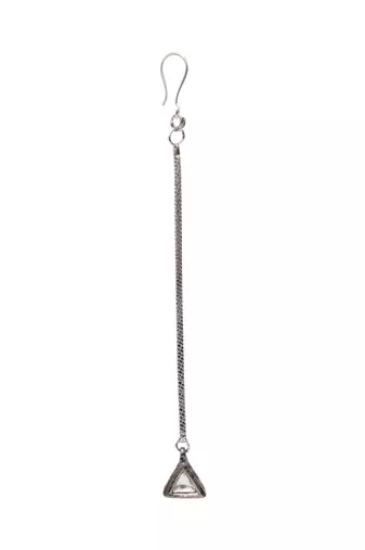 Girls silver-plated kundan studded maang tikka