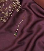 Girls gold-plated kundan studded & beaded maang tikka