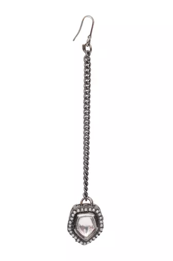 Girls silver-plated kundan-studded maang tikka