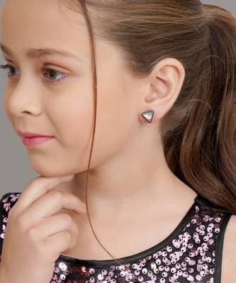 Girls gold plated studs earrings 4