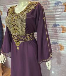 Royal Purple Hand-Embroidered KaftanParty & Occasion Wear Abaya