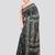 Green handloom silk embroidered katha stitch work saree with blouse piece