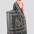 Green handloom silk embroidered katha stitch work saree with blouse piece