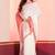 Cream and red handloom mark buti jamdani bengal cotton saree, with blouse