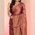 Purple golden dual tone linen tissue saree with zari, with blouse