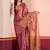 Purple golden dual tone linen tissue saree with zari, with blouse