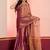 Purple golden dual tone linen tissue saree with zari, with blouse