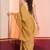 Golden linen tissue saree with zari, with blouse