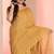 Golden linen tissue saree with zari, with blouse
