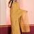 Golden linen tissue saree with zari, with blouse