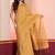 Golden linen tissue saree with zari, with blouse