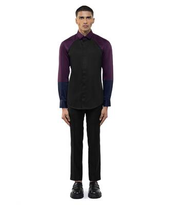 Black plain cotton shirt 2