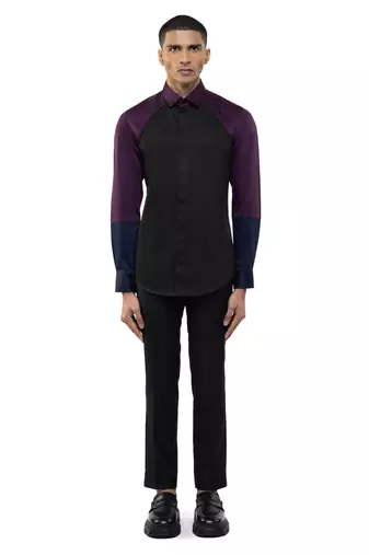 Black plain cotton shirt