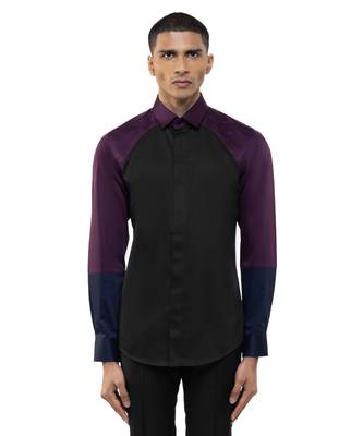 Black plain cotton shirt 1