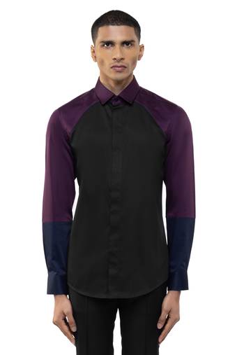 Black plain cotton shirt