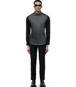 Grey plain cotton shirt