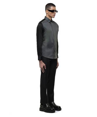 Grey plain cotton shirt 2
